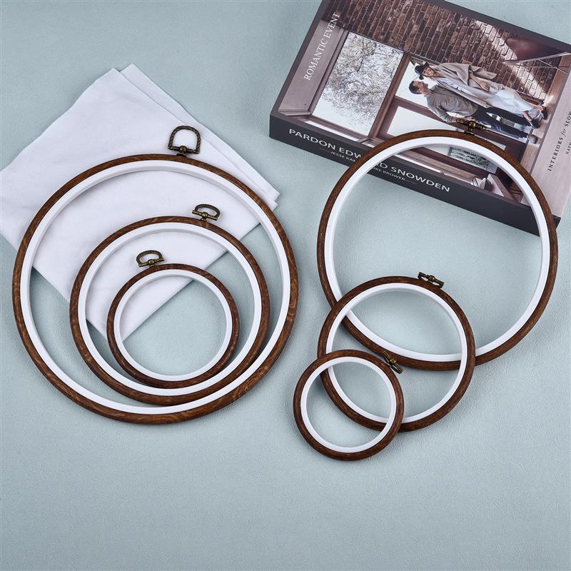 Wood Ring Blank - Cerchi da ricamo rotondi ovali in
